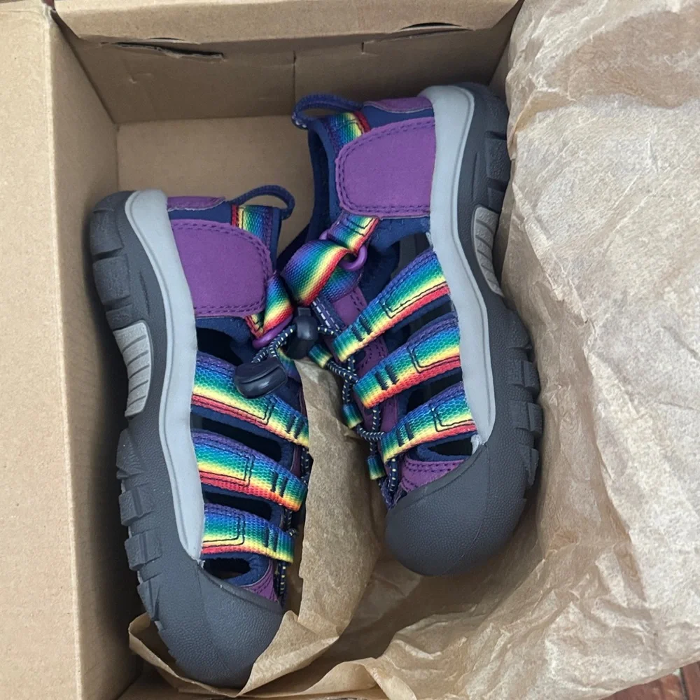 Kids Purple Rainbow Strap Sandals